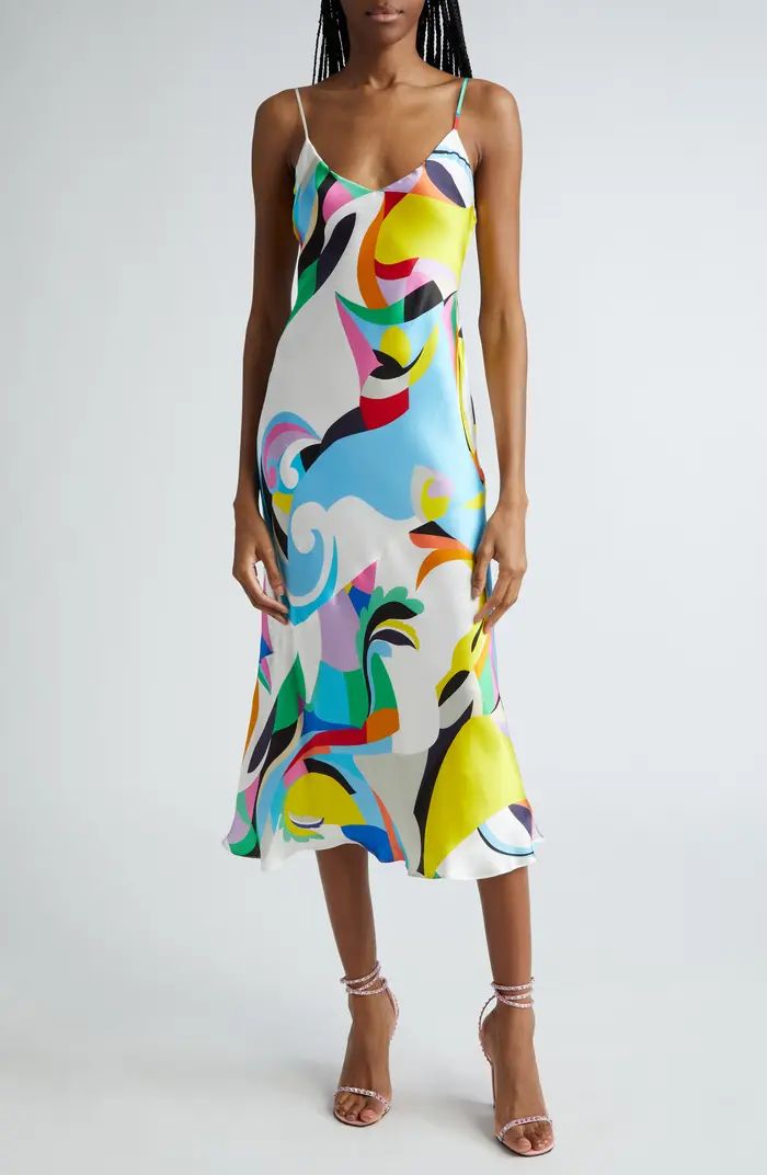 L'AGENCE Seridie Silk Midi Slipdress | Nordstrom | Nordstrom