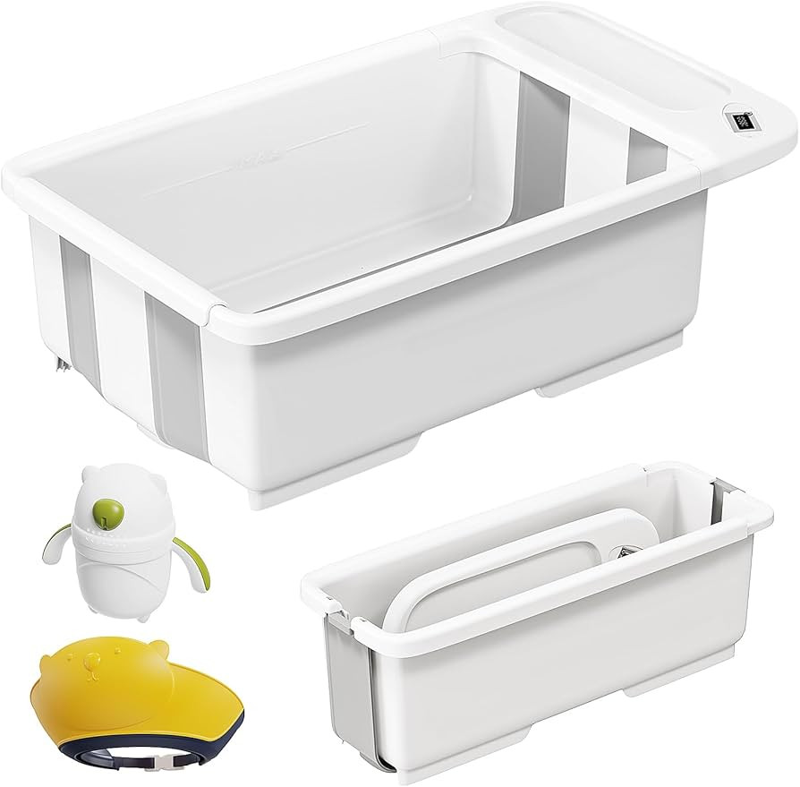 Collapsible Baby Bathtub with Smart Temperature Display, Portable Travel Bathtub, Ideal for 0-36 ... | Amazon (US)