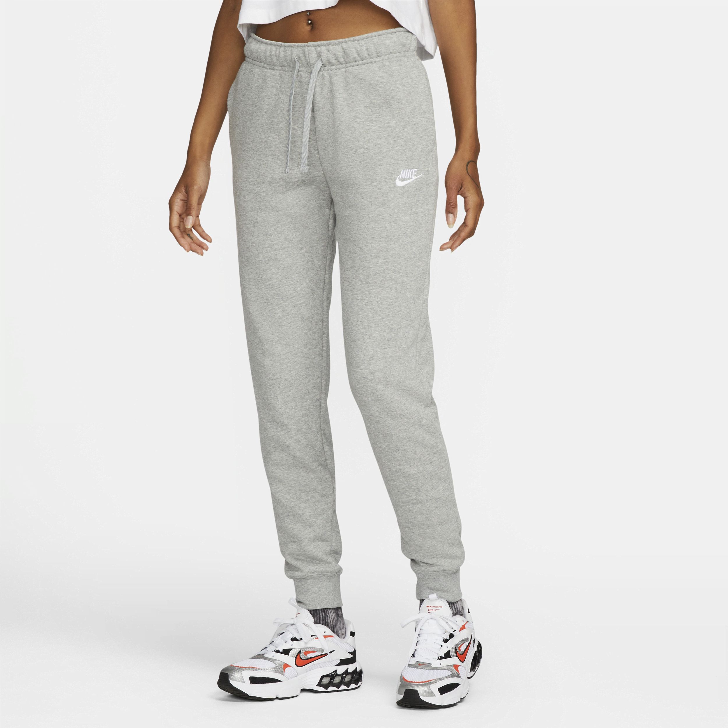 Women's Nike Sportswear Club Fleece Mid-Rise Jogger Pants in Grey, Size: Large | DQ5191-063 | Nike (US)