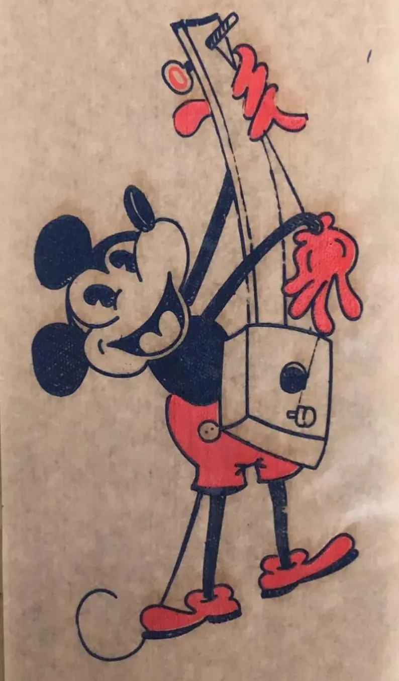 Original Vintage 1950s Walt Disney Productions Mickey Mouse on Guitar Mini Iron on Transfer - Ets... | Etsy (Global)