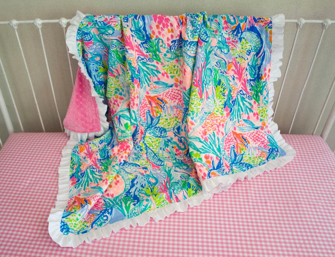 Blanket - Toddler, Baby Blanket - Lap Blanket - Pet Blanket - Throw - Mermaid Cove, Palm Beach Tr... | Etsy (US)