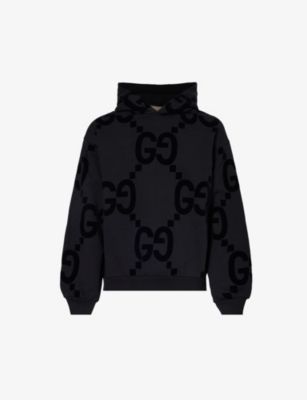 Monogram-embellished relaxed-fit cotton-jersey hoody | Selfridges