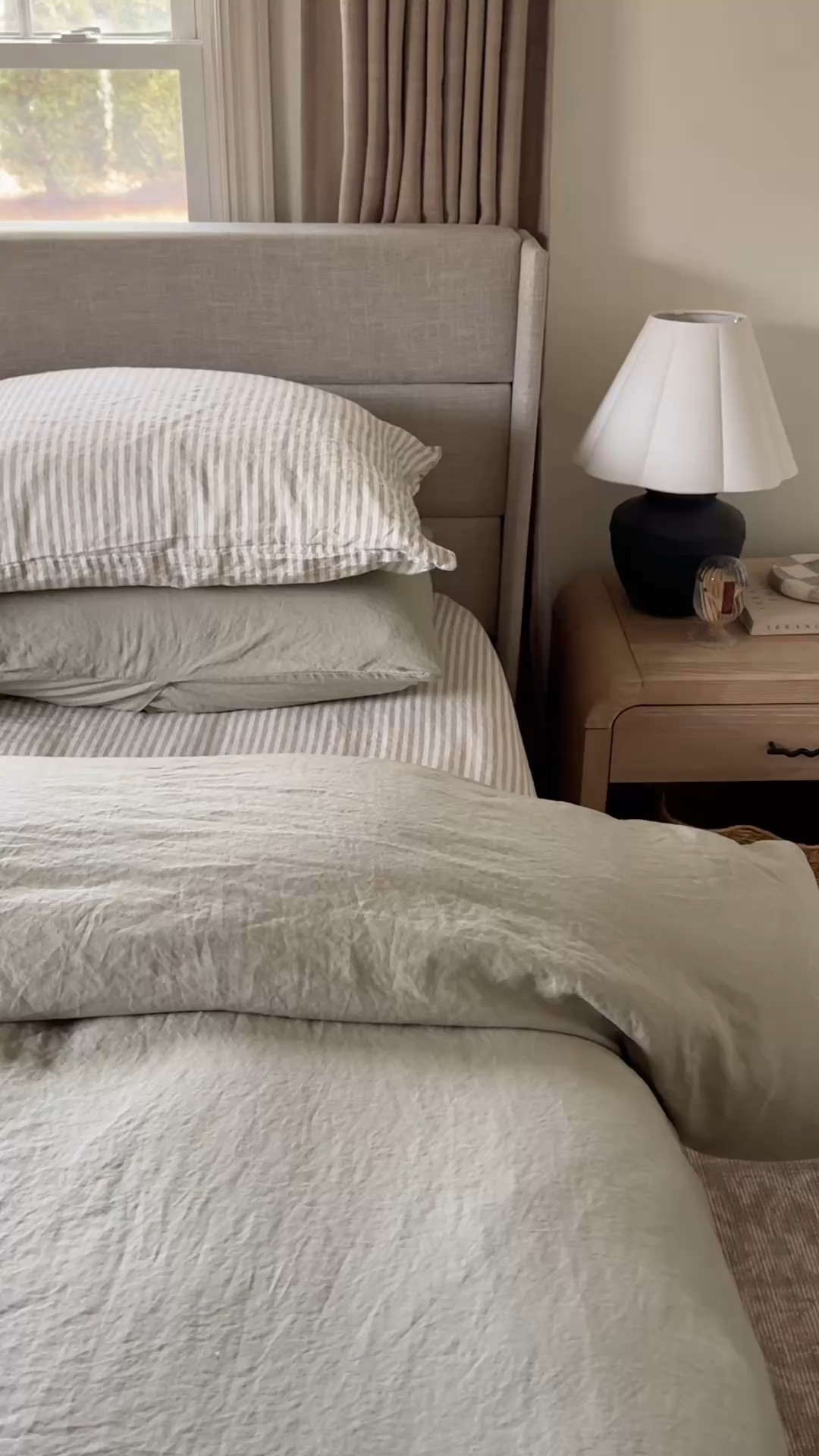 spring bedding refresh ☁️ 

Linen, linen bedding, quince bedding, duvet cover, linen sheets, spring bedding, green bedding