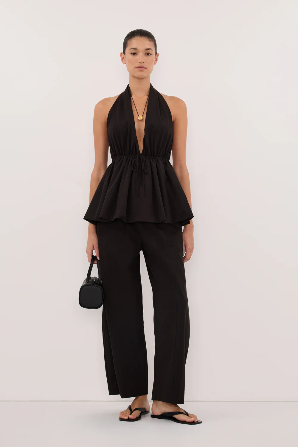 SCOUT BLACK POPLIN BARREL PANT | DISSH