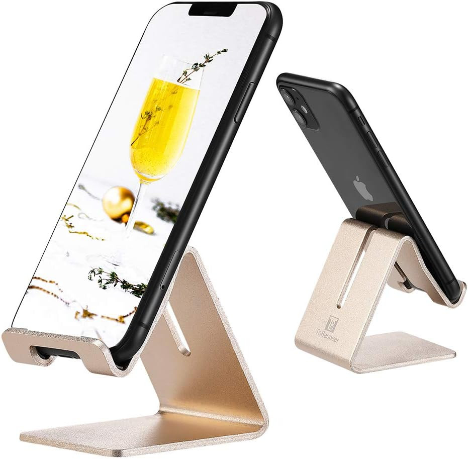 Cell Phone Desk Stand Holder - ToBeoneer Aluminum Desktop Solid Portable Universal Desk Stand for... | Amazon (US)