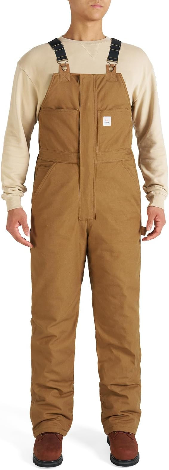 HISEA Men's Insulated Bib Overalls, Winter Water Resistant Duck Canvas Overall, Loose Fit Utility... | Amazon (US)