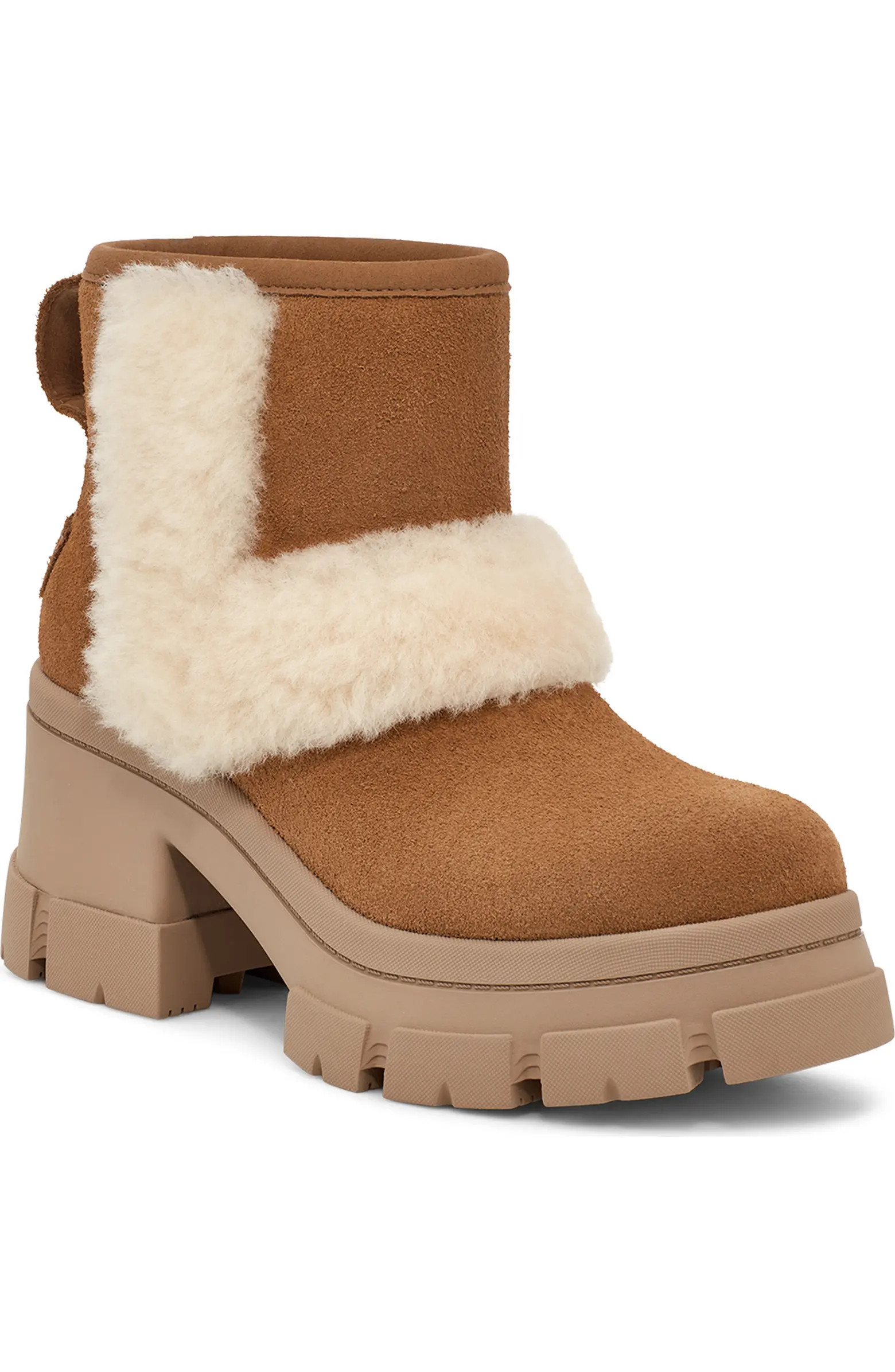 UGG® Brooklyn Sunburst Waterproof Bootie with Genuine Shearling Trim (Women) | Nordstromrack | Nordstrom Rack