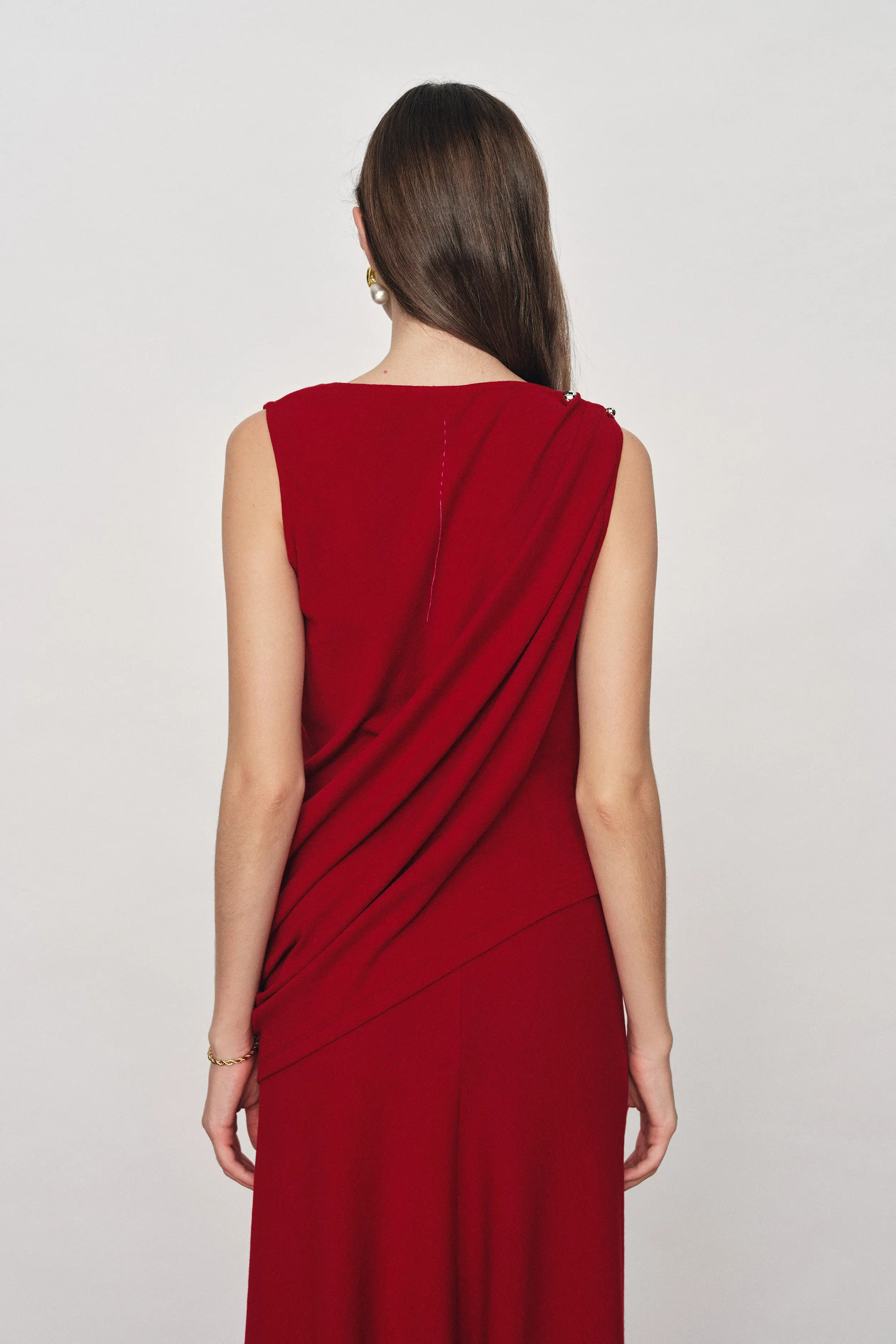 Florence Asymmetrical Draped Sleeveless Top and Skirt Set in Cotton Mo | Fabrique
