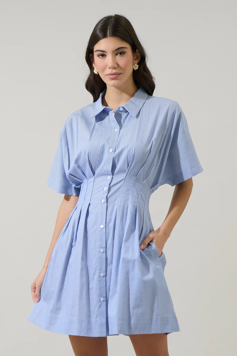Fannie Striped Kristy Collared Mini Dress | Sugarlips