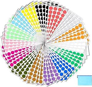 Pack of 2400 3/4" Round Color Coding Circle Dot Sticker Labels - 15 Assorted Colors, Zipper File ... | Amazon (US)