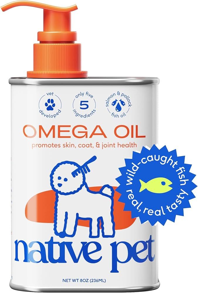 Native Pet Omega 3 Oil Supplements with Omega 3 EPA DHA - Supports Itchy Skin + Mobility - Liquid... | Amazon (US)