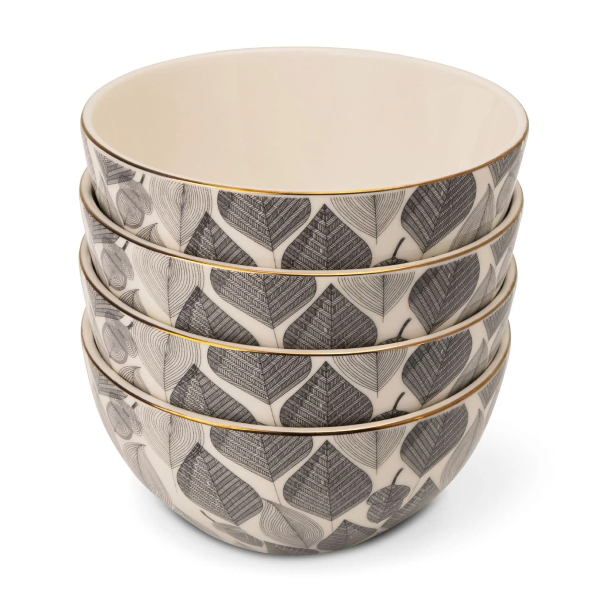 Thyme & Table 4-Pack Stoneware Cereal Bowls, Red Leaf | Walmart (US)