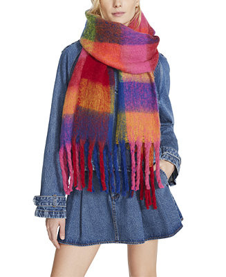 Women's Brushed Plaid Blanket Wrap Scarf | Macy's