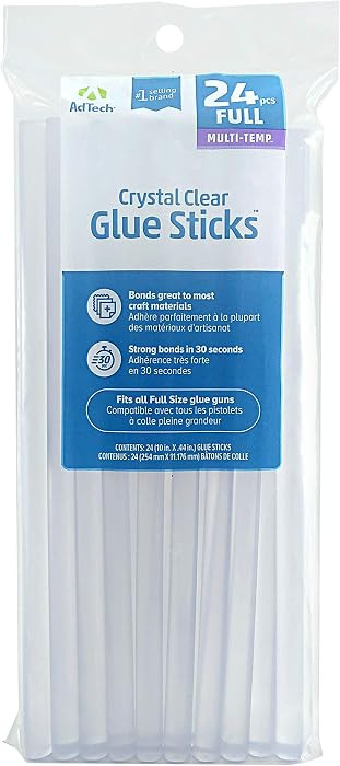 AdTech Hot Glue Sticks 10" Full Size, Clear, 24 Sticks | Amazon (US)
