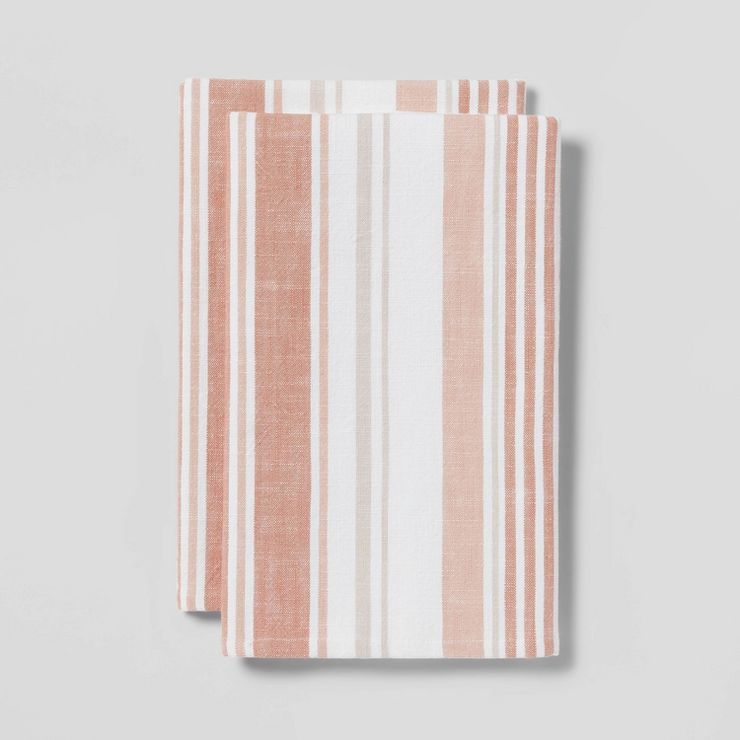 2pk Cotton Flat Weave Striped Kitchen Towels - Threshold™ | Target