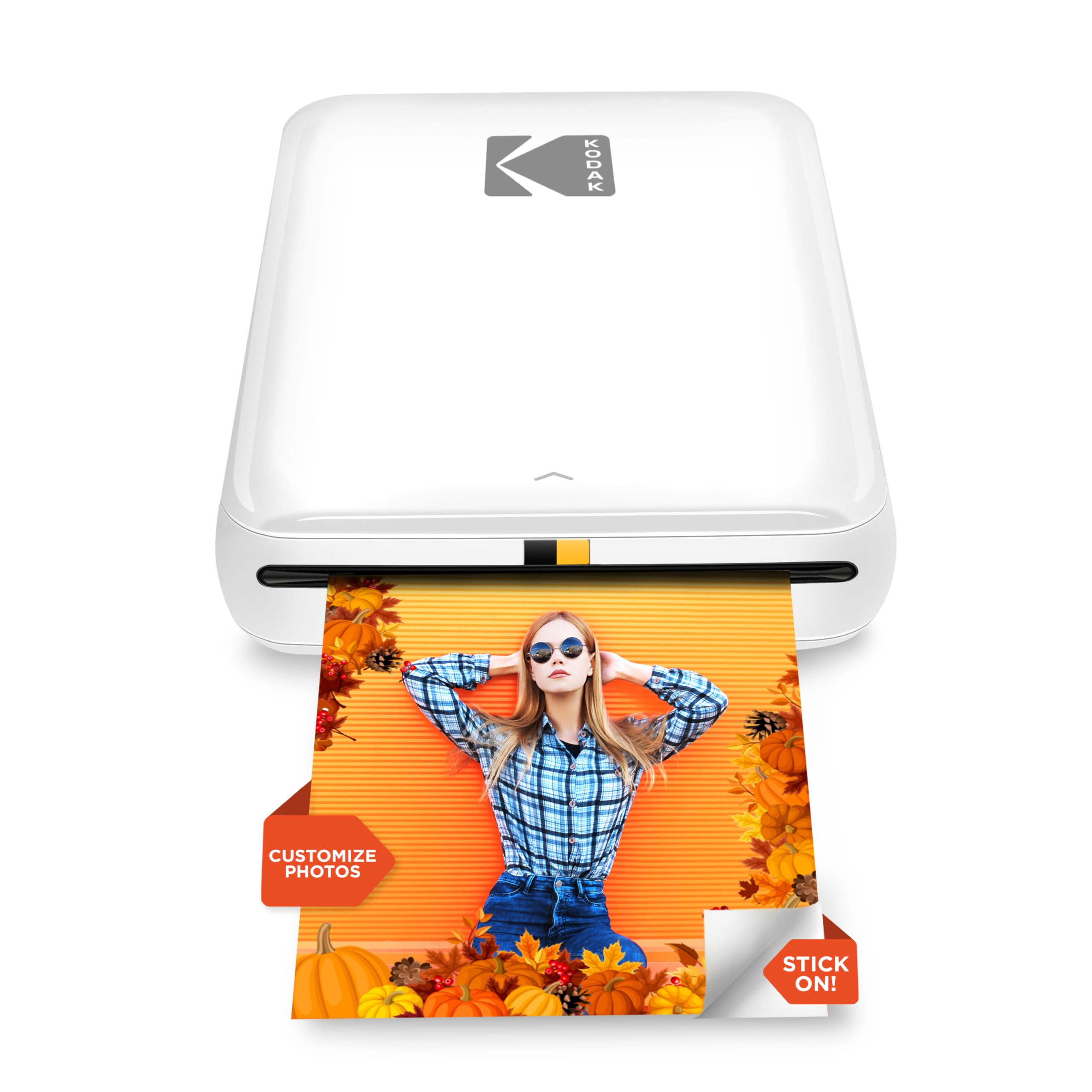 KODAK Step Instant Smartphone Photo Printer - Portable Mini Color Wireless Mobile Printer - Zink 2x3” Sticky-Back Photos - Bluetooth Compatible with iOS & Android Devices - Fun Editing App - White | Amazon (US)