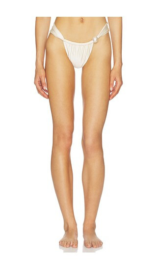 Montce X Elsa Hosk Sandra Pearl Bikini Bottom in Cream. - size L | Revolve Clothing (Global)