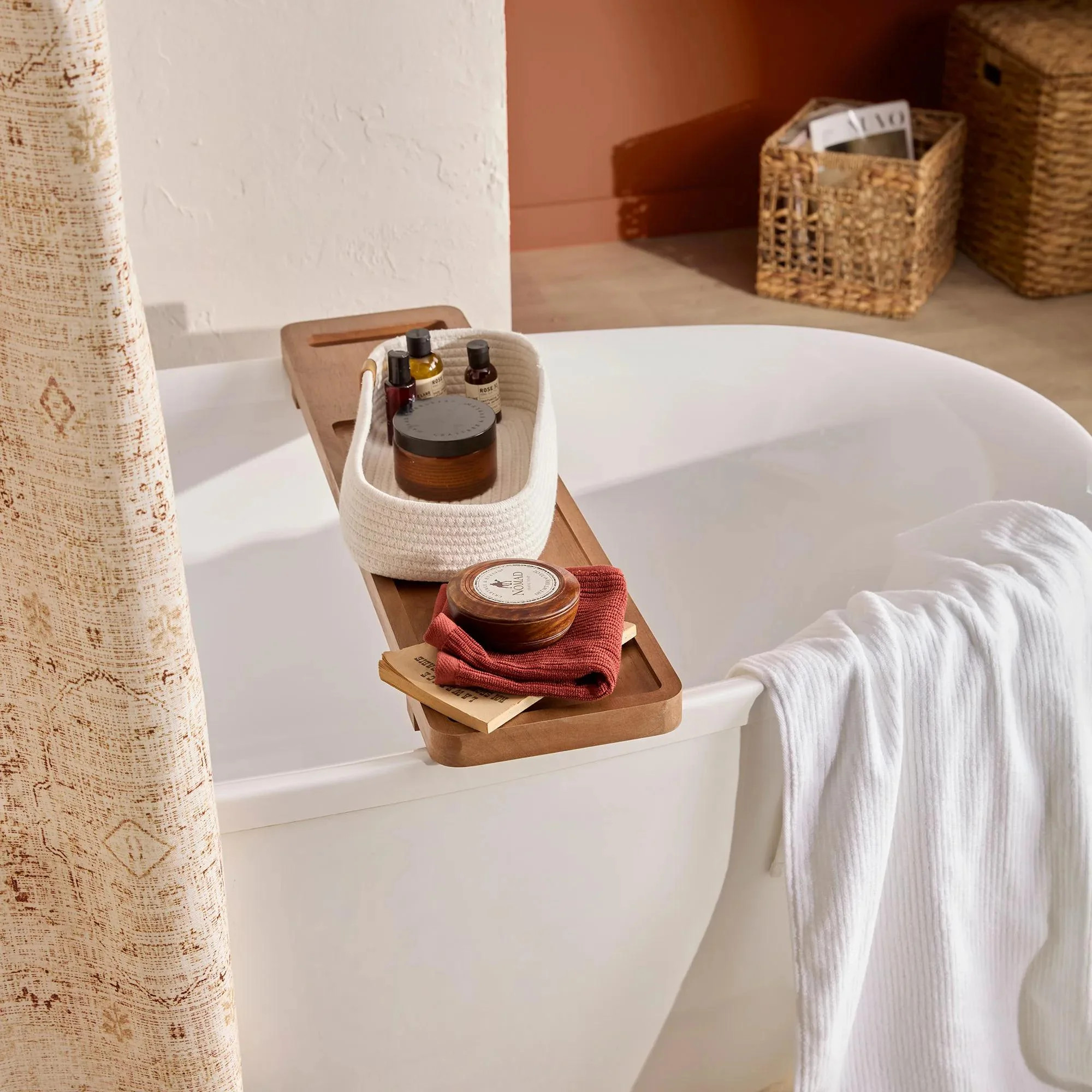 Bouclair Brown Wood Bath Caddy | Walmart (CA)