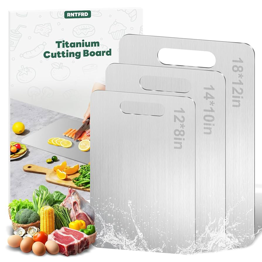 Titanium Cutting Board Set of 3,Premium Non-Slip,Food-Grade,Knife-Friendly Chopping Boards,Lightw... | Amazon (US)