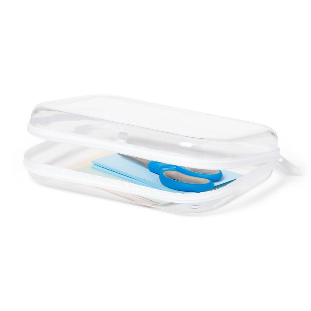 Hard Sided Zipper Pencil Case Clear - up&up™: PET Material, 8.75" Width, 6.25" Depth, 2" Height... | Target