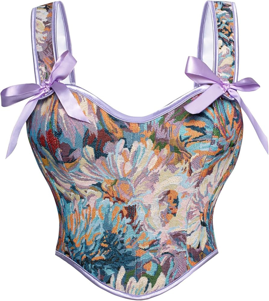 Scarlet Darkness Corset Tops for Women Sweetheart Neckline Floral Corset with Zipper Size 6-18 | Amazon (US)