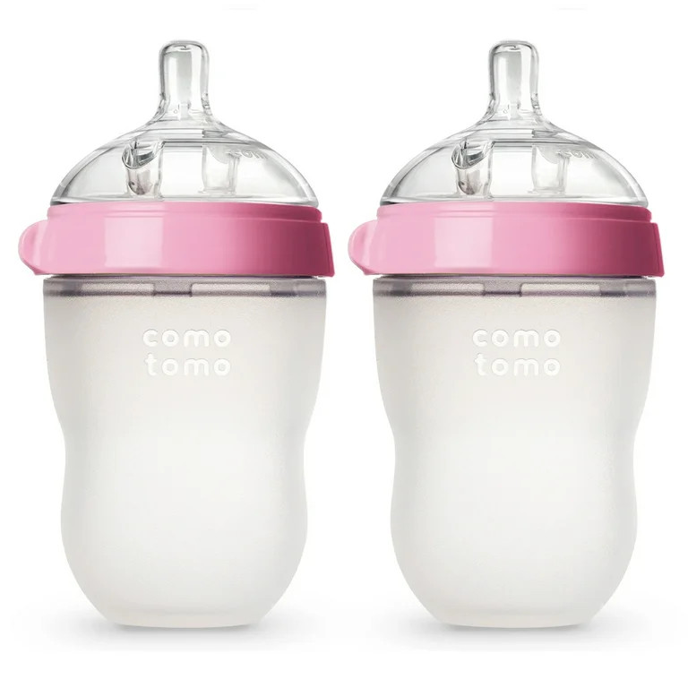Comotomo Baby Bottle, Pink, 8oz (2 Count) | Walmart (US)