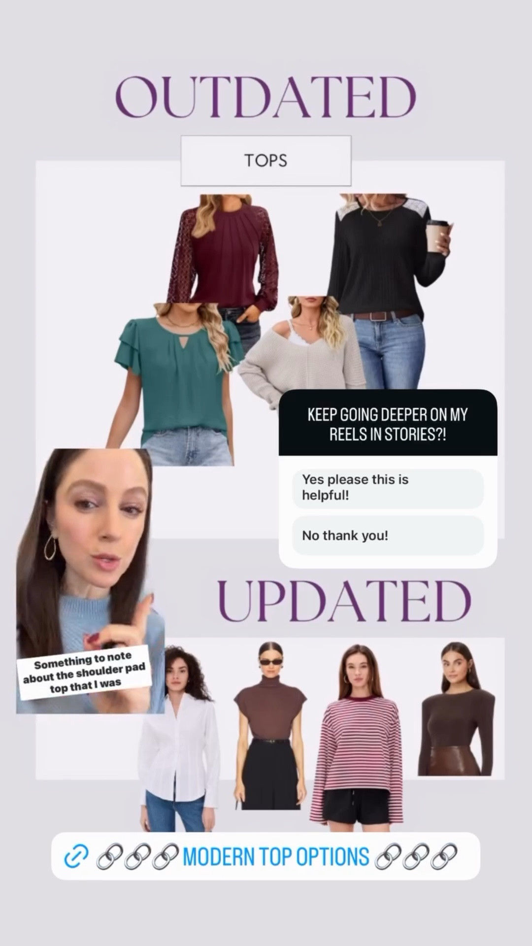 Modern top options below