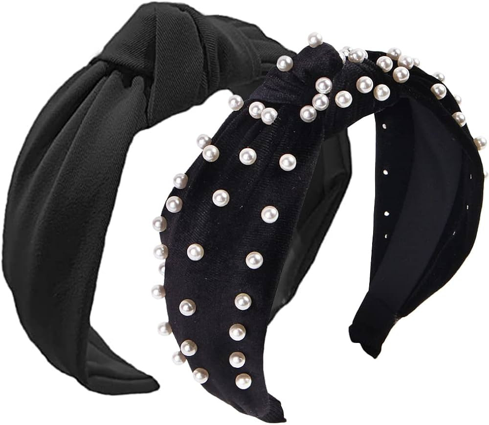 Etercycle 2PCS Headbands for Women, Bow Knotted Wide Headband, Yoga Hair Band Fashion Elastic Hai... | Amazon (US)