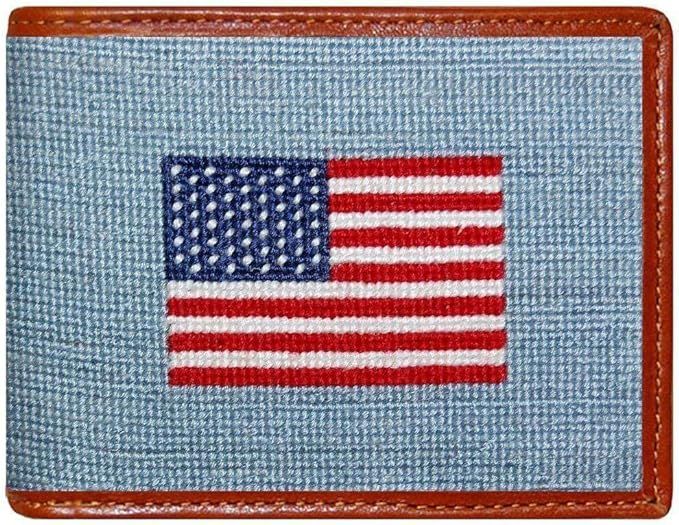 American Flag Needlepoint Wallet in Antique Blue by Smathers & Branson | Amazon (US)