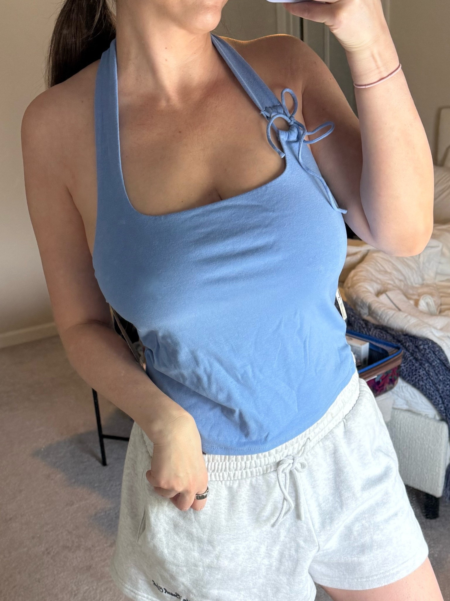 $10 halter hop comes in 3 colors - wearing a medium

#LTKFindsUnder100 #LTKStyleTip #LTKFindsUnder50