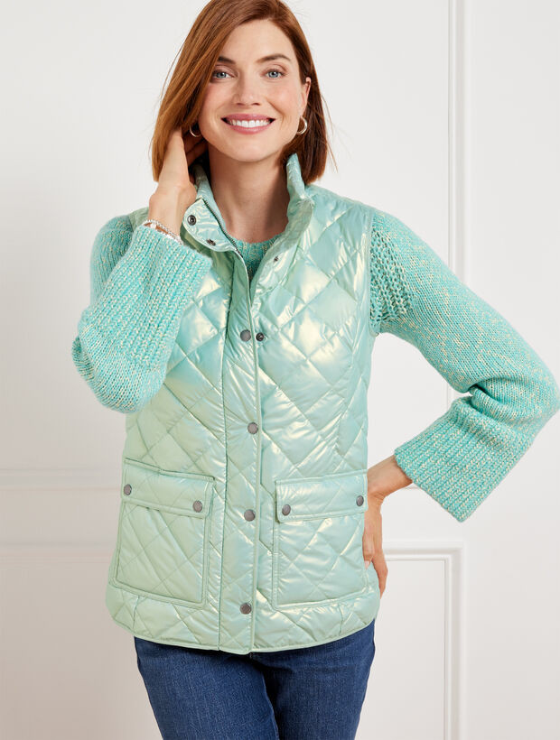 Quilted Down Puffer Vest - Pearlized | Talbots