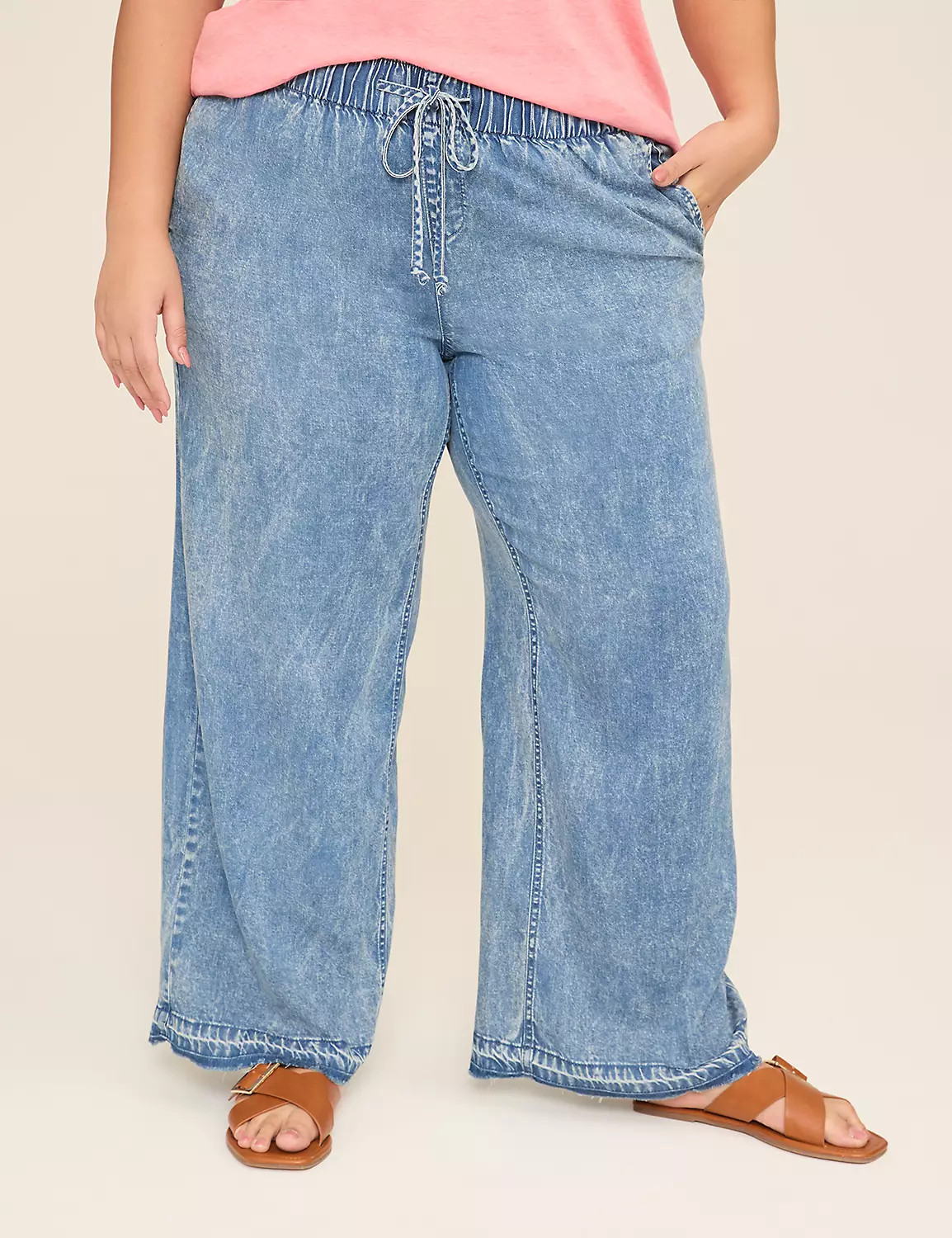 Pull-On Fit Lightweight Denim Relaxed Straight Jean | Lane Bryant (US)