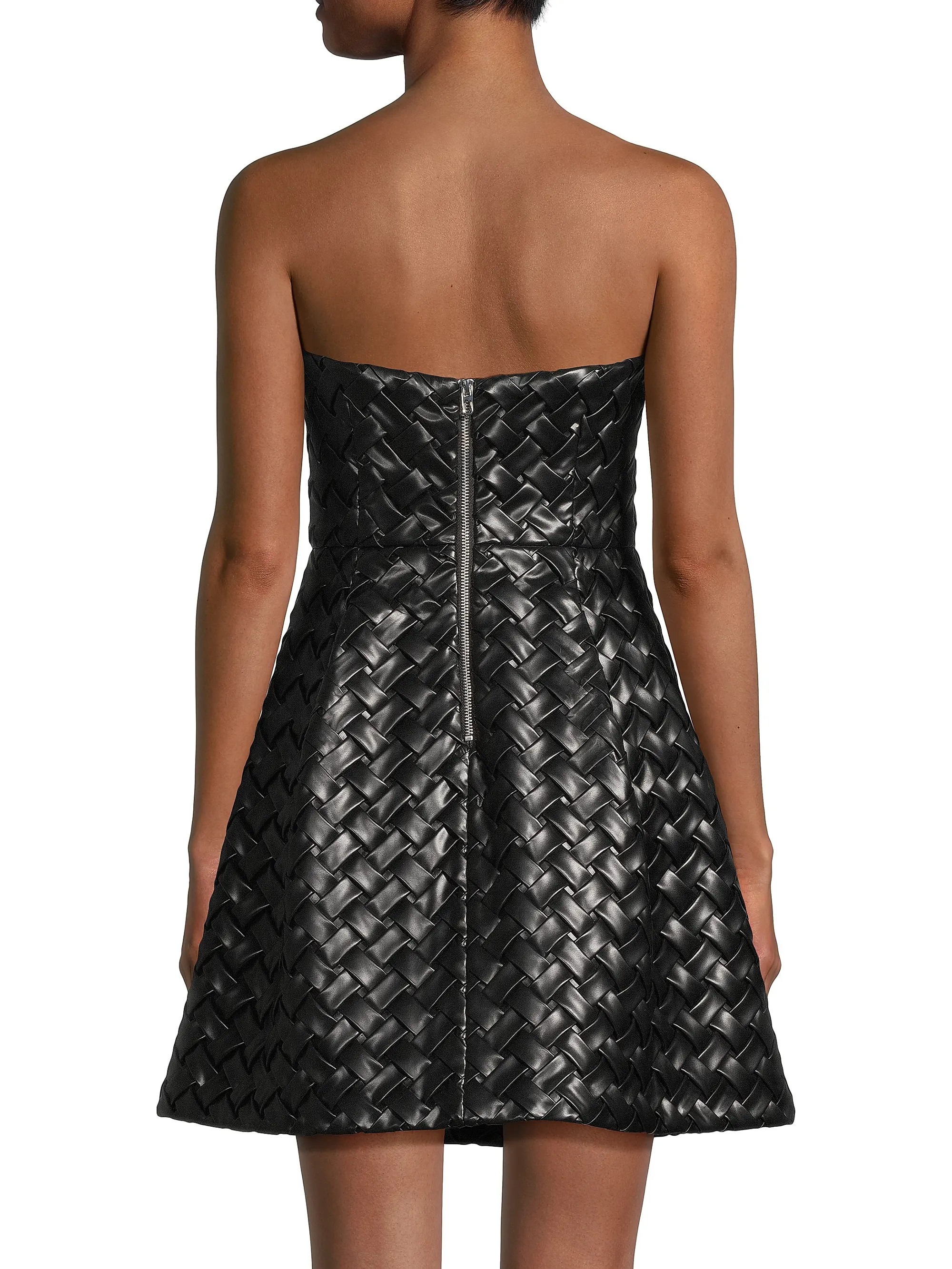Weaved Pleather Mini Dress | Saks Fifth Avenue