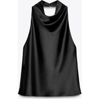Zara - Satin Halter Top - Black - Xs - Woman | Zara UK