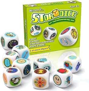 Story Dice Set, 9 Colorful Storytelling Cubes for Early Education, 54 Images Iconic Storytelling ... | Amazon (US)