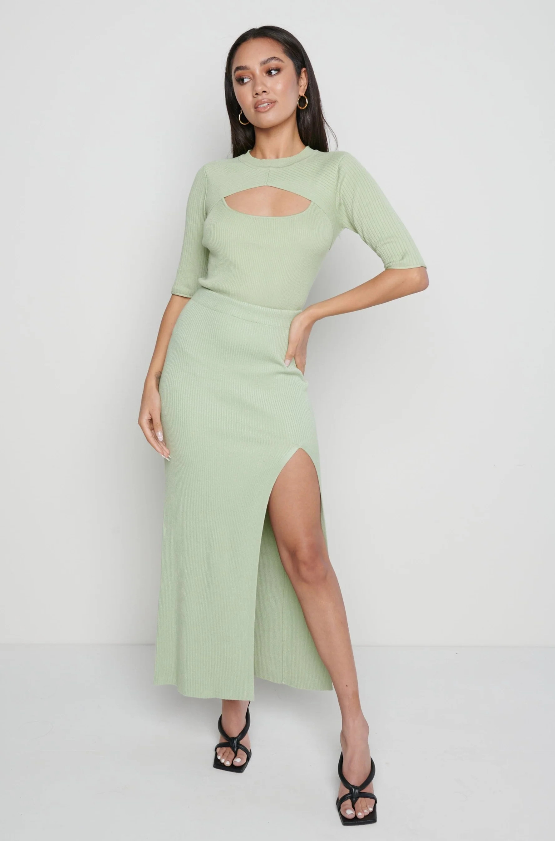 Serena Knit Skirt- Mint | Pretty Lavish (UK)