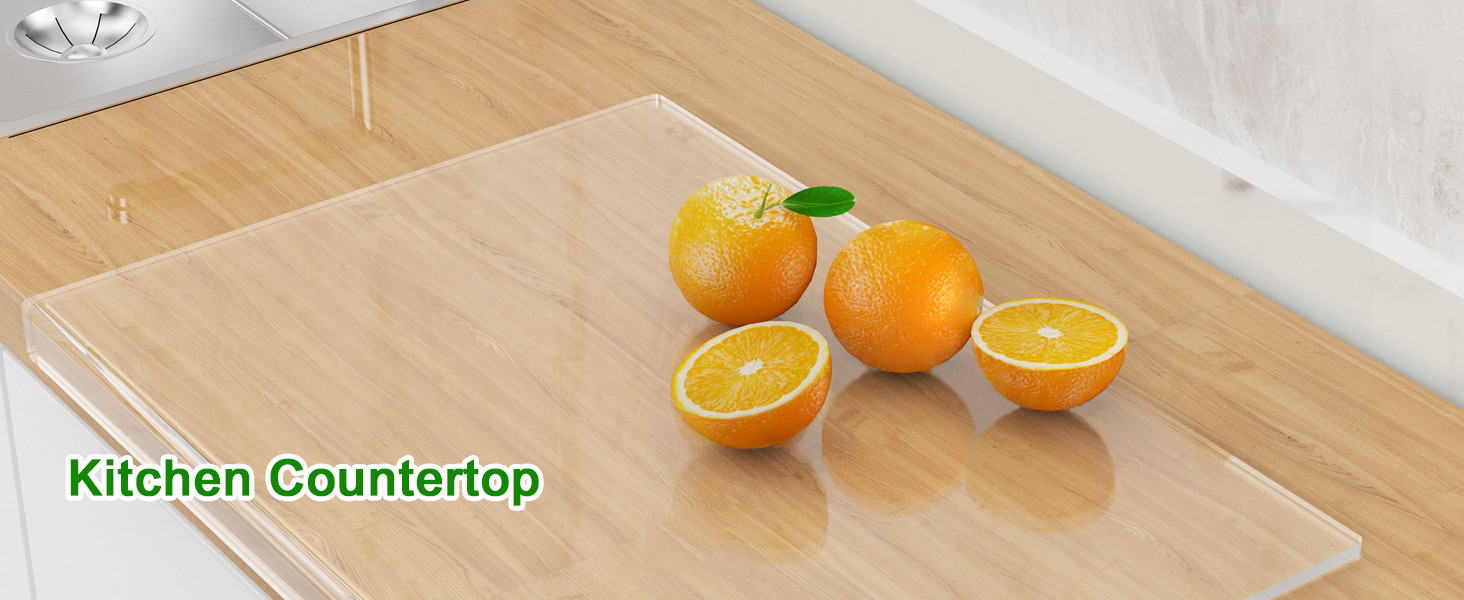 Acrylic Cutting Board with Counter Lip,17.5"x13.5" Clear Cutting Board for Kitchen Countertop,Non... | Amazon (US)