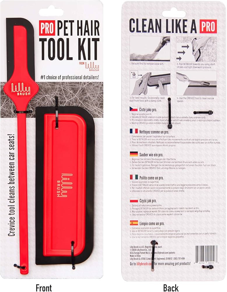 Lilly Brush Pro Pet Hair Tool Kit | Pet Hair Remover for Couch, Car Carpet, Car Seat, Auto Interi... | Amazon (US)