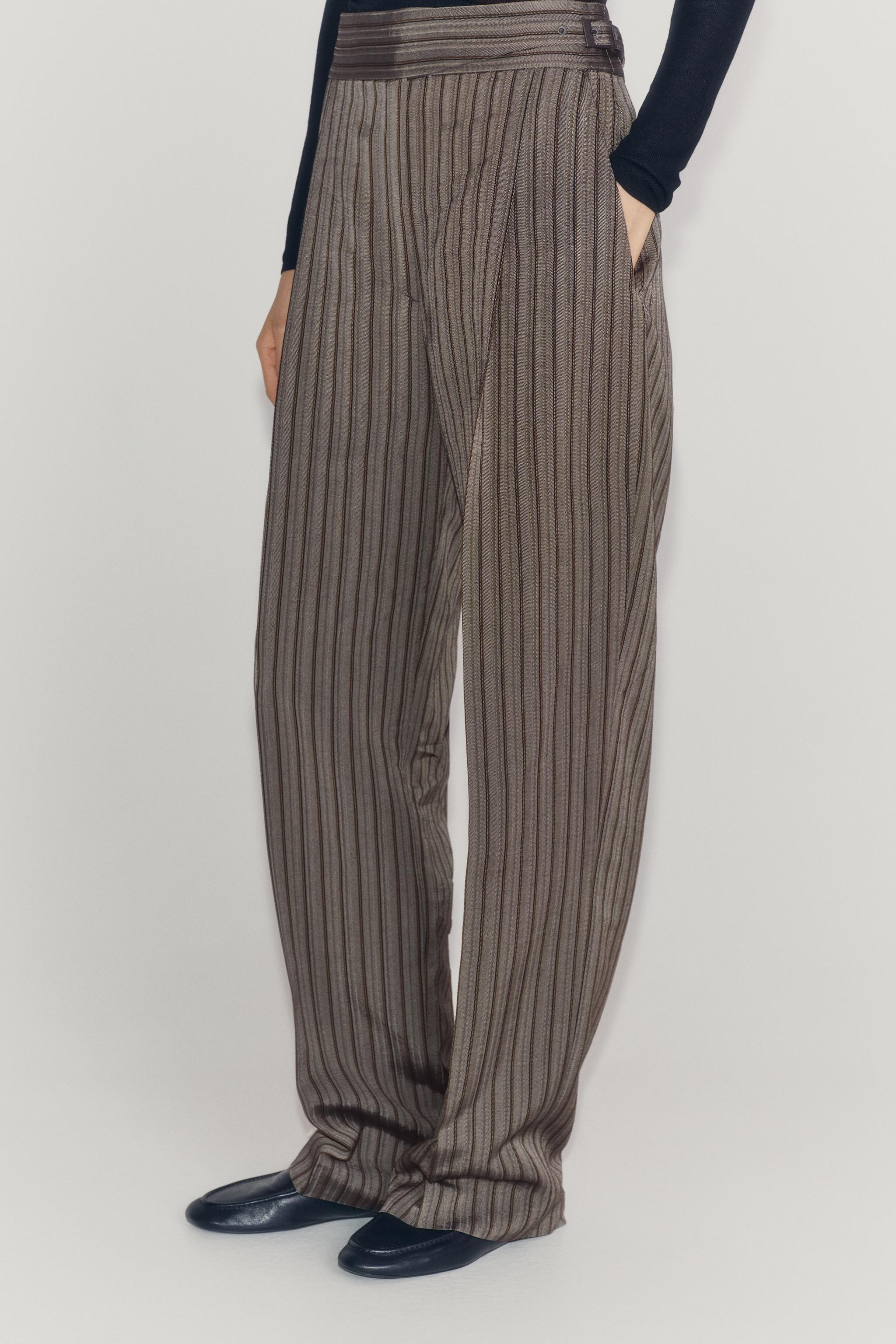 ZW COLLECTION STRIPED DARTED PANTS | Zara US