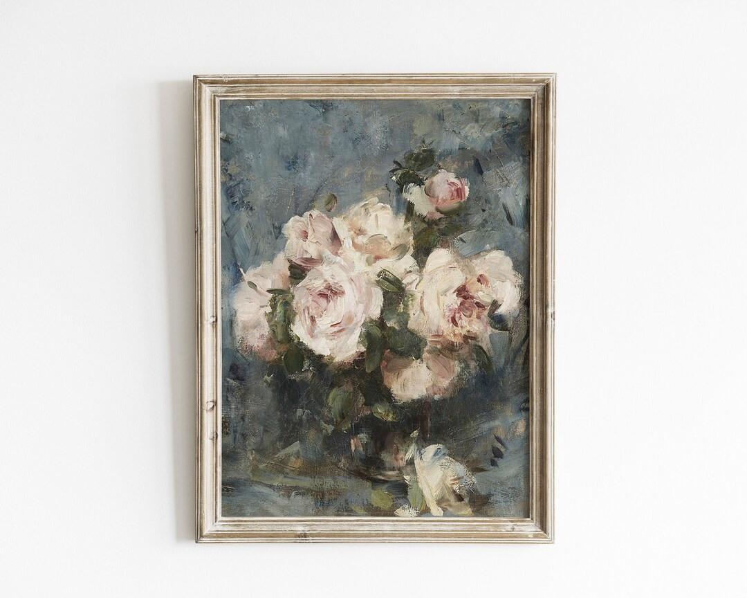 Eclectic Abstract Vintage Floral Rose Art Print Antique - Etsy Canada | Etsy (CAD)