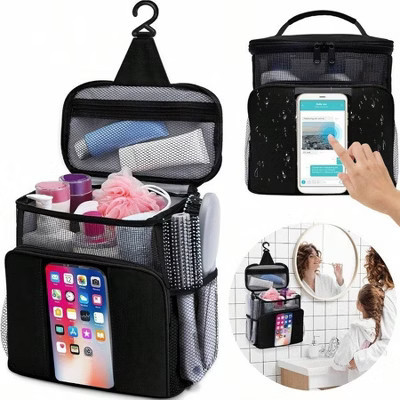 Portable Mesh Shower Caddy - Hanging Travel Bag for Dorm & Beach. Large Organizer for Women's Full-Size Toiletries Black Standard | Target