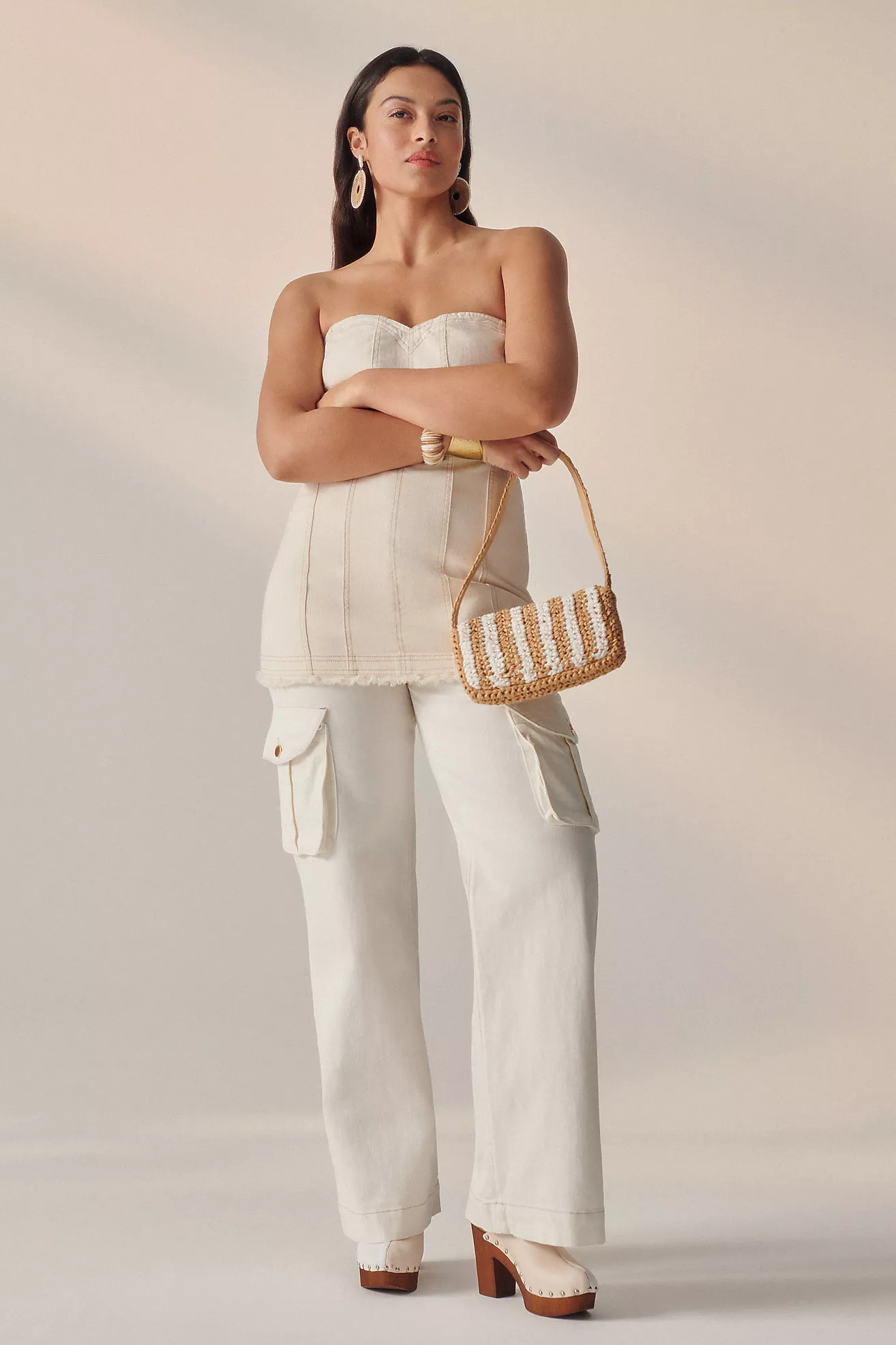 Striped Raffia Shoulder Bag | Anthropologie (US)