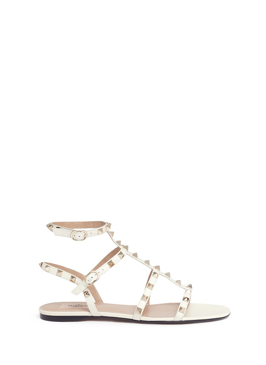 'Rockstud' caged strap leather sandals | Lane Crawford (US)