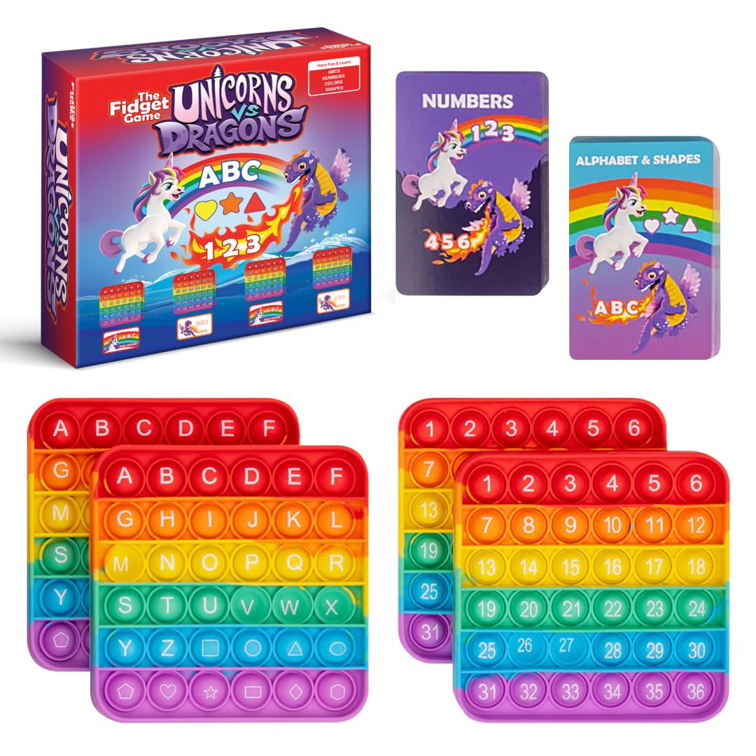 THE FIDGET GAME Unicorns vs Dragons, Fun Educational ABC Toys to Learn Alphabet, Numbers, Shapes ... | Amazon (US)
