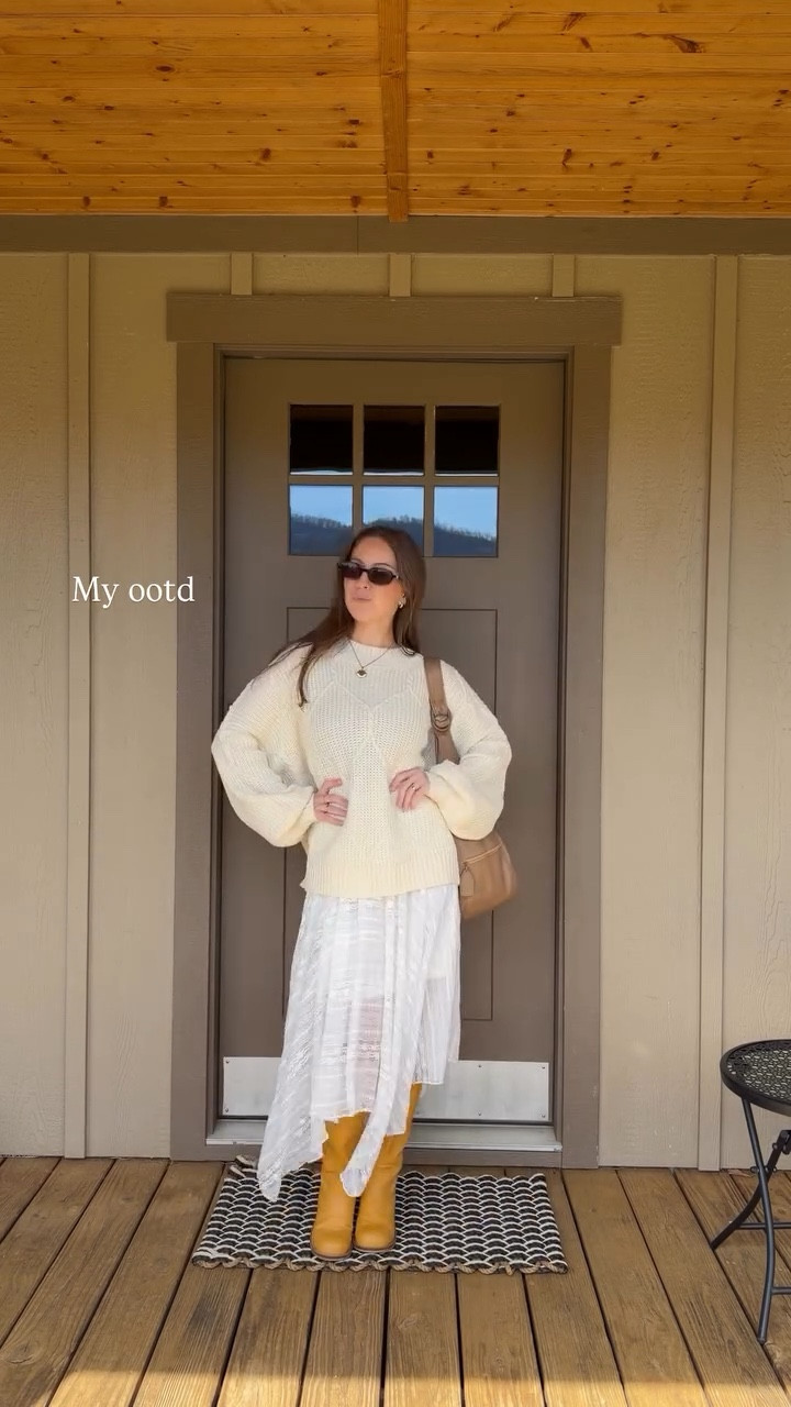 Wearing size small in oversized sweater! Skirt is no longer in stock so I linked something similar from the same brand! 

#LTKdayinmylife #LTKootd #LTKgrwm