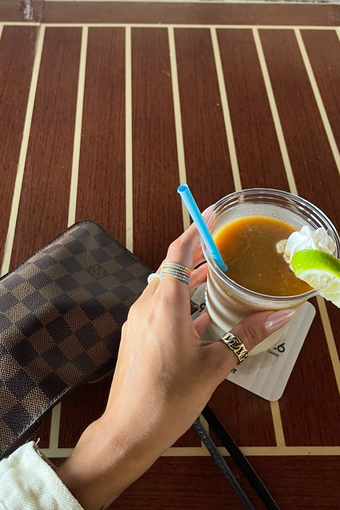 summer nails & summer ring stack! 🍋‍🟩🌴💓💅🏽 (press on Russian manicure from Amazon!)