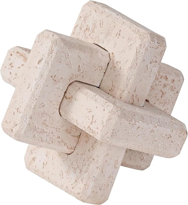 3-Link Knot Resin Travertine Decor, Coffee Table Decor, Book Shelf Entry Table Decoration, Boho D... | Amazon (US)