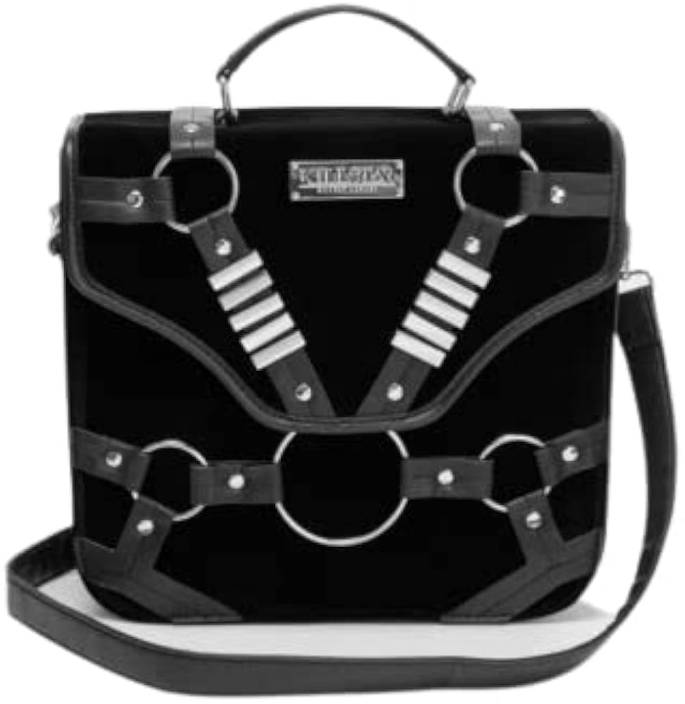 Killstar Witches Of Wicked Messenger Bag Black Velvet O-Ring Gothic | Amazon (US)