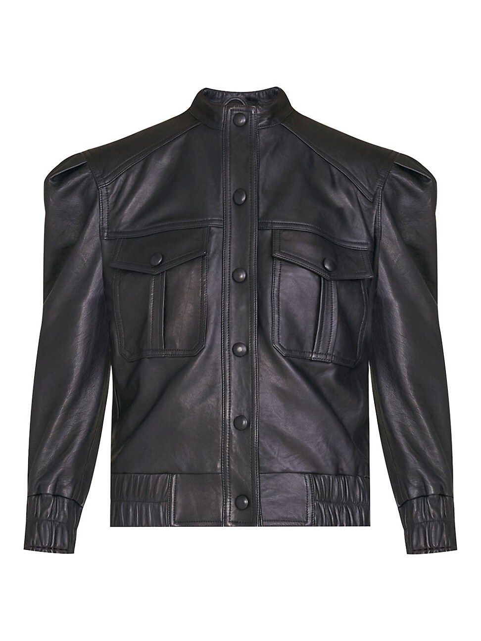 Veronica Beard Irasema Ruched Leather Jacket | Saks Fifth Avenue