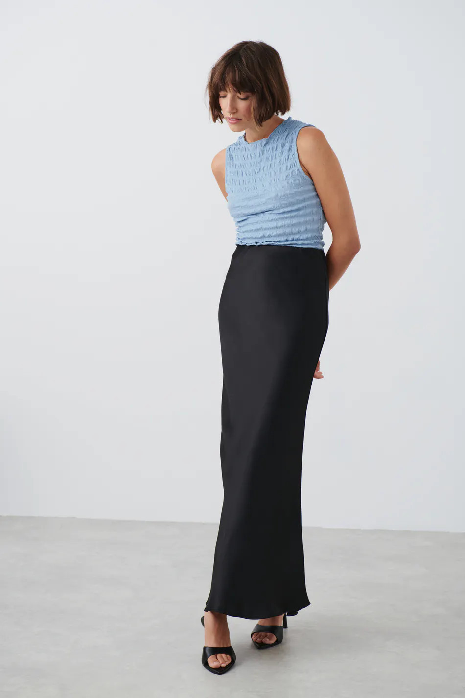 Satin maxi skirt - Zwart - Dame - Gina Tricot | Gina Tricot SE